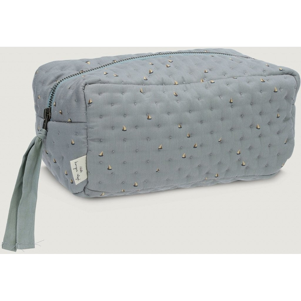 ORGANIC COTTON QUILTED TOILETRY BAG Mille marine french blue