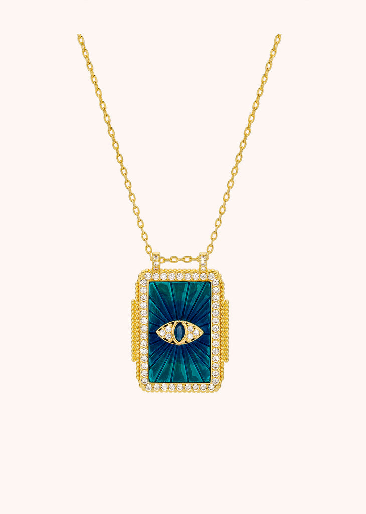 BLUE EYE BOHEME NECKLACE 24-carat fine gold plating