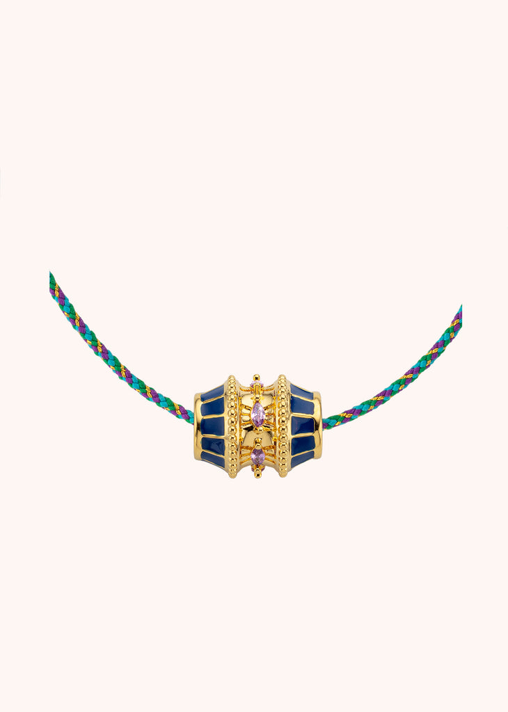 TALISMAN LINK BLUE NECKLACE  24-carat fine gold plating