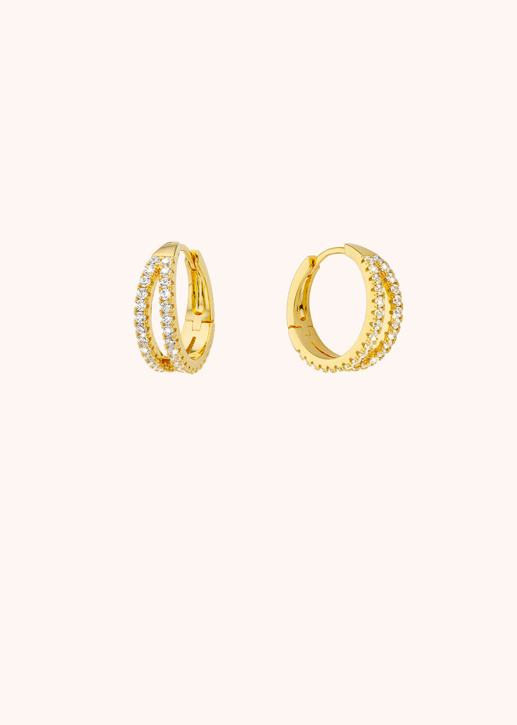 DOUBLE LOVELY DELHI EARRINGS 24-carat fine gold plating
