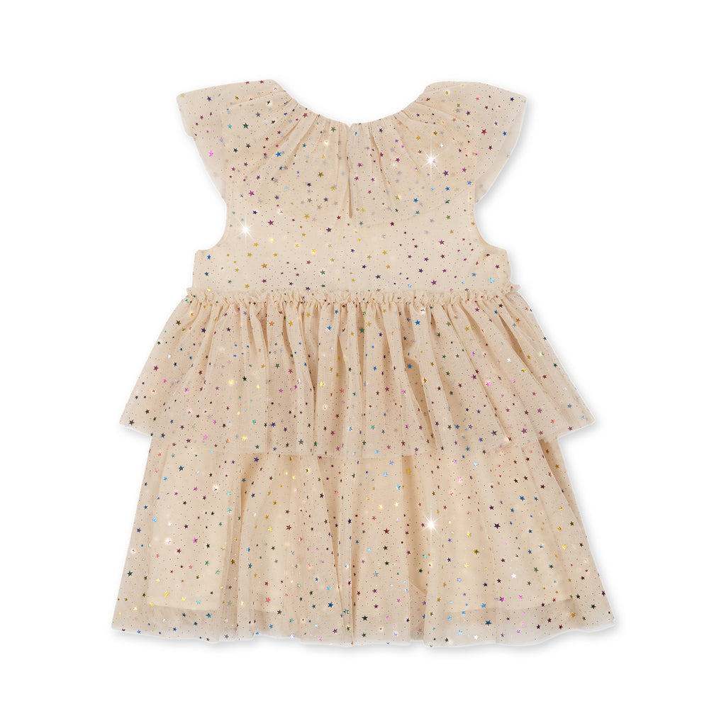Dress with frill details, tulle skirt with stars