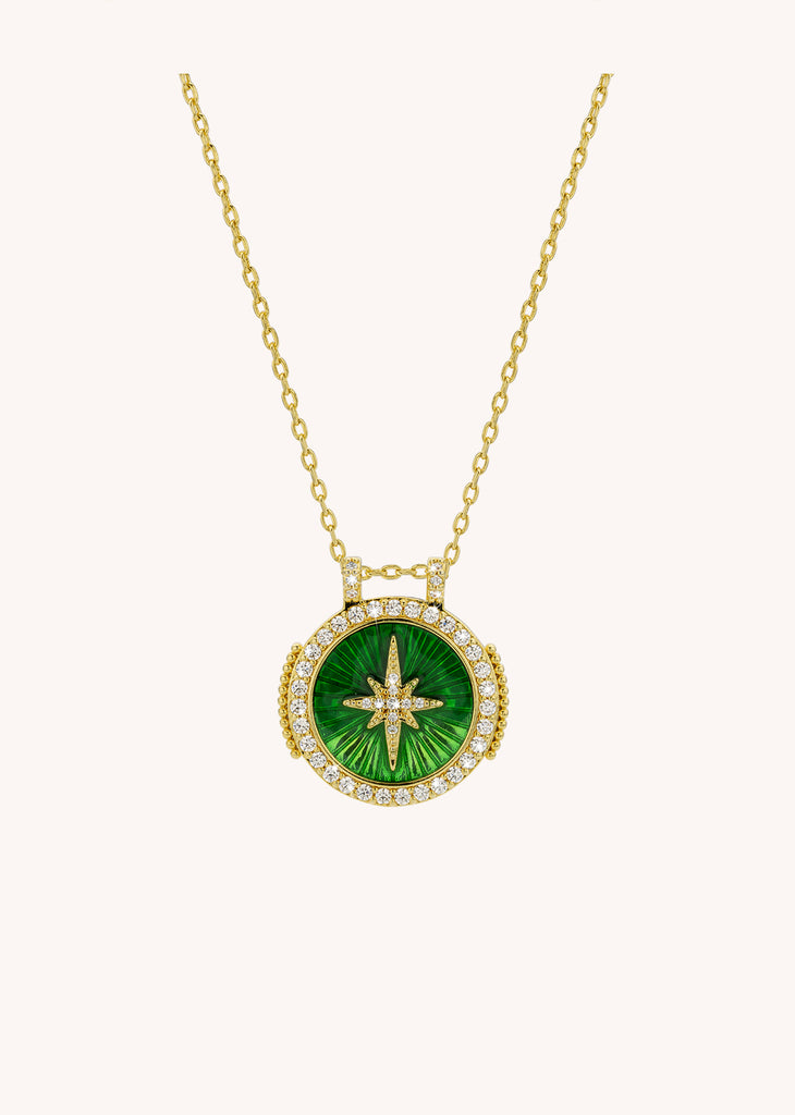 GREEN DIWALI BOHO NECKLACE 24-carat fine gold plating