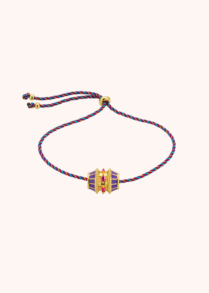 TALISMAN LINK PURPLE BRACELET 24-carat fine gold plating