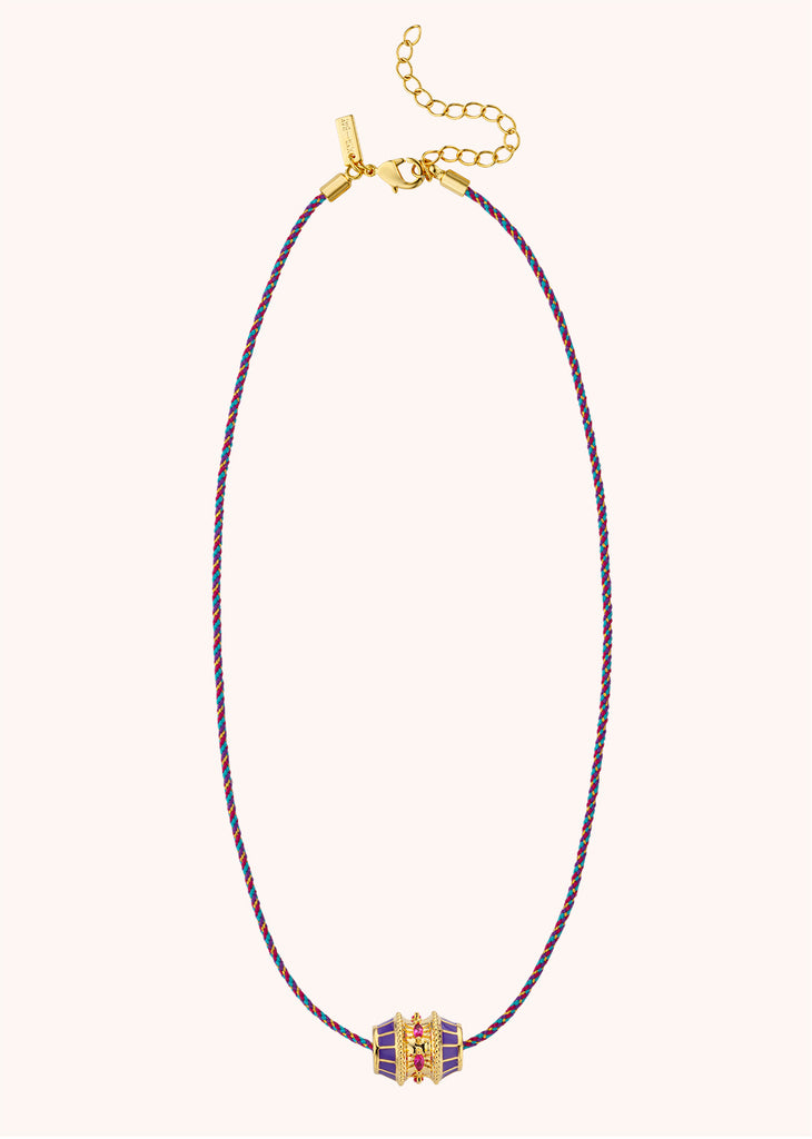 TALISMAN LINK PURPLE NECKLACE 24-carat fine gold plating