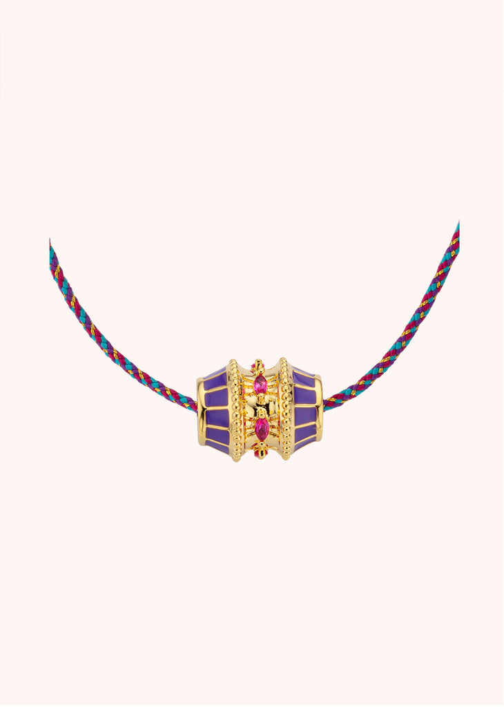 TALISMAN LINK PURPLE NECKLACE 24-carat fine gold plating