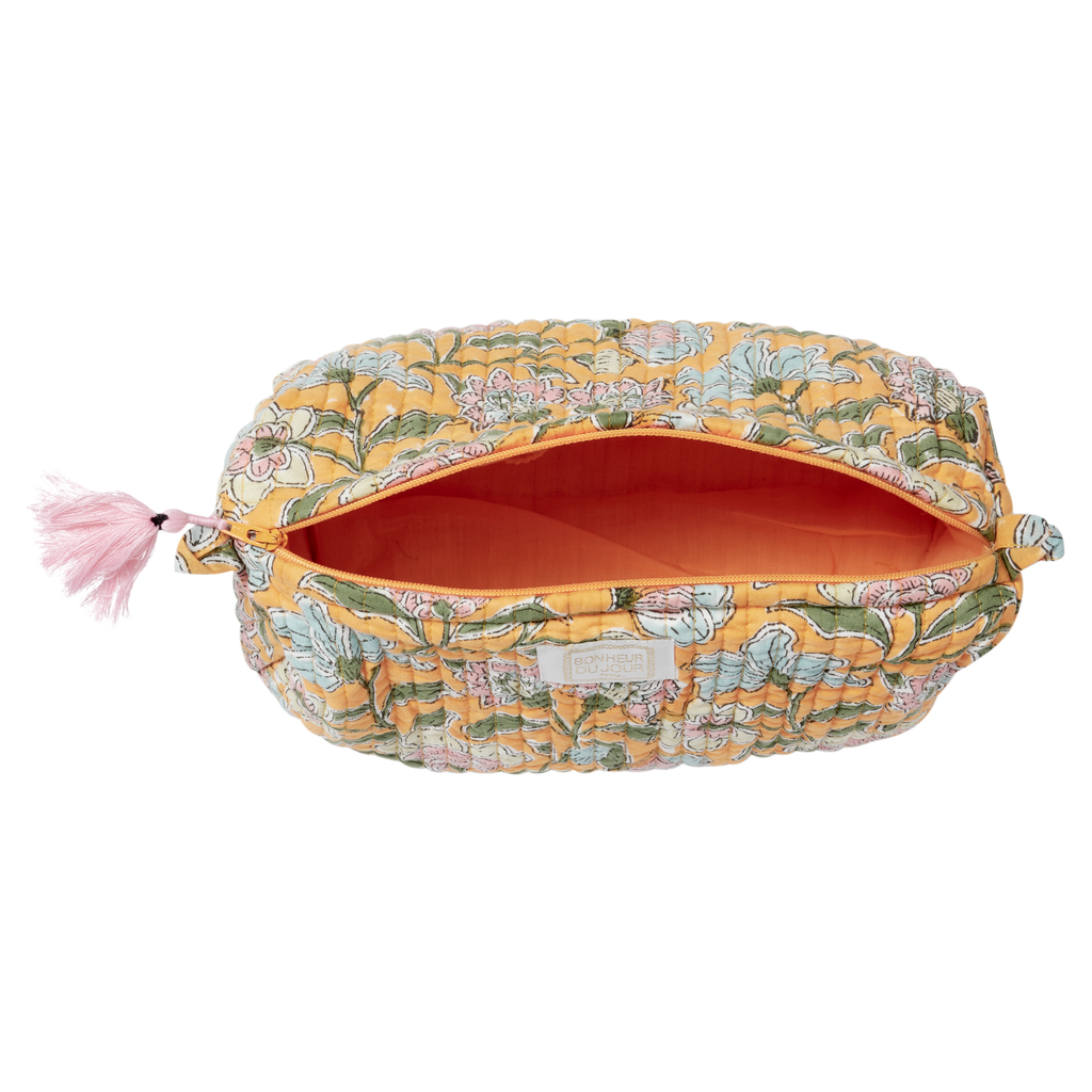 QUILTED TOILETRY BAG Sakura Curry