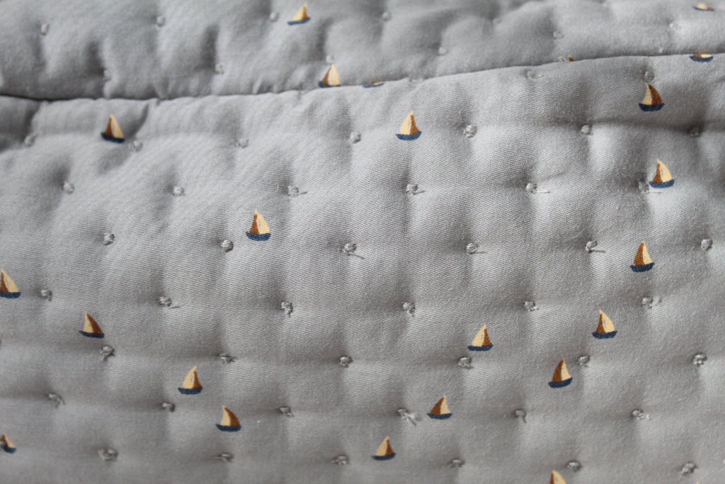 ORGANIC COTTON QUILTED TOILETRY BAG Mille marine french blue