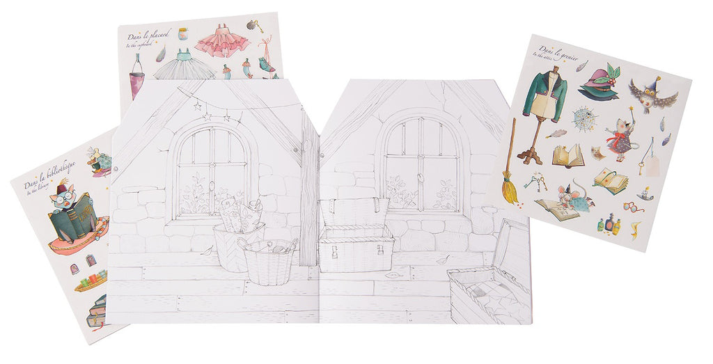 COLORING BOOK AND STICKERS "IL ETAIT UNE FOIS"